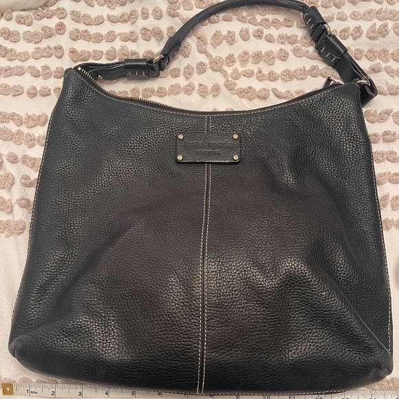 Kate Spade Black Pebbled Leather Shoulder Bag Purse Single Strap - Picture 1 of 8